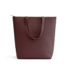 Women's Tall Structured Leather Zipper Tote Bag In Burgundy | Pebbled Leather By Cuyana