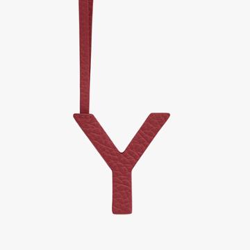 Women's Letter Charm In Ruby/nude | Size: Y | Pebbled Leather By Cuyana