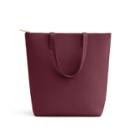 Women's Tall Structured Leather Zipper Tote Bag In Merlot | Pebbled Leather By Cuyana