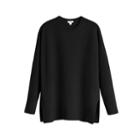Women's Recycled Crewneck Sweater In Black | Size: Large | Cashmere By Cuyana