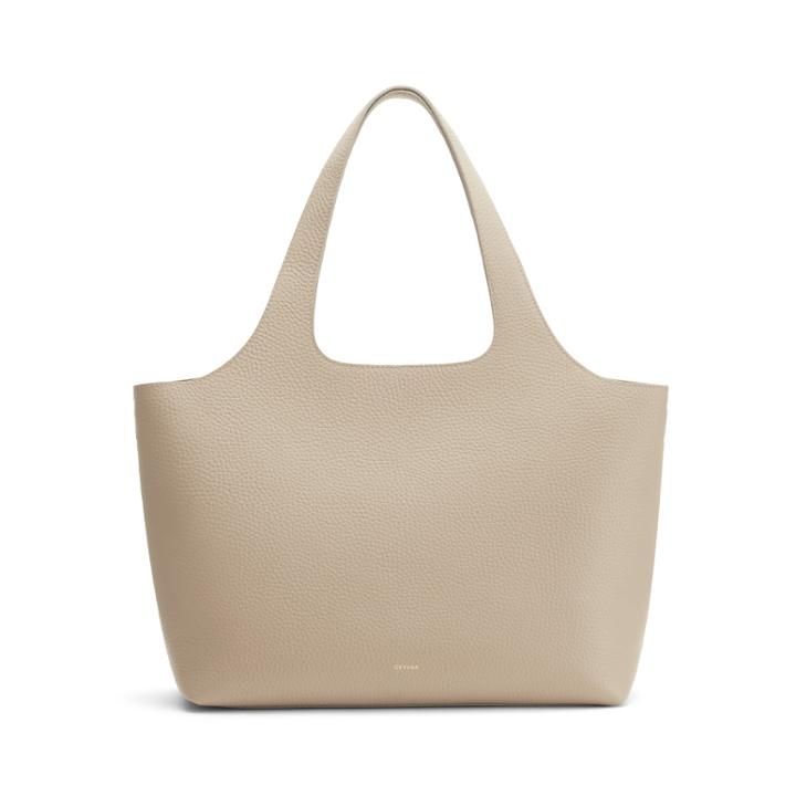 Women's System Tote Bag In Stone | Size: 16 | Pebbled Leather By Cuyana