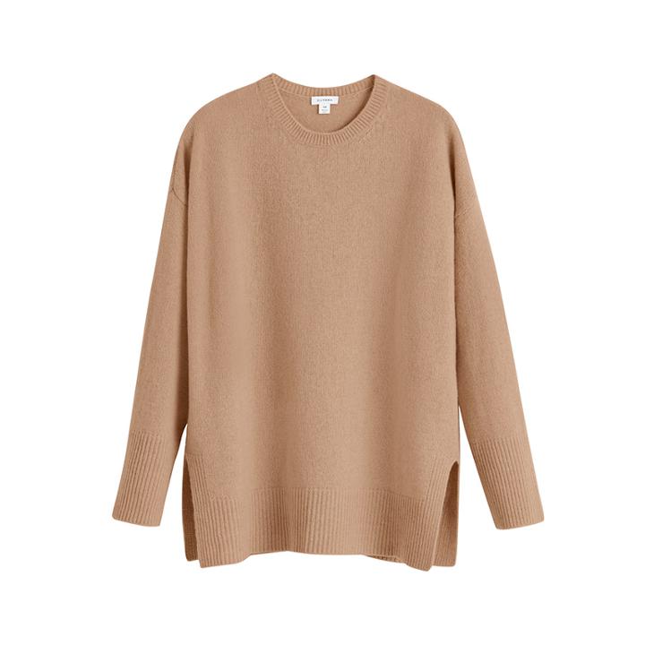 Women's Recycled Crewneck Sweater In Camel | Size: Medium | Cashmere By Cuyana