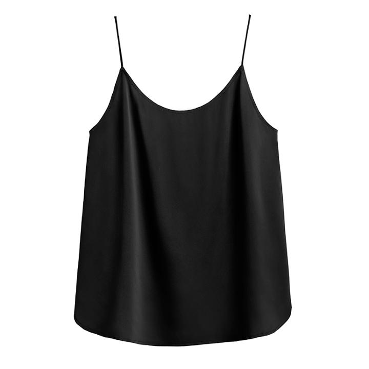 Women's Washable Charmeuse Cami Top In Black | Size: Large | Washable Charmeuse Silk By Cuyana