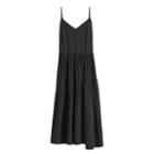 Women's Poplin Tiered Dress In Black | Size: Large | Organic Cotton Blend By Cuyana