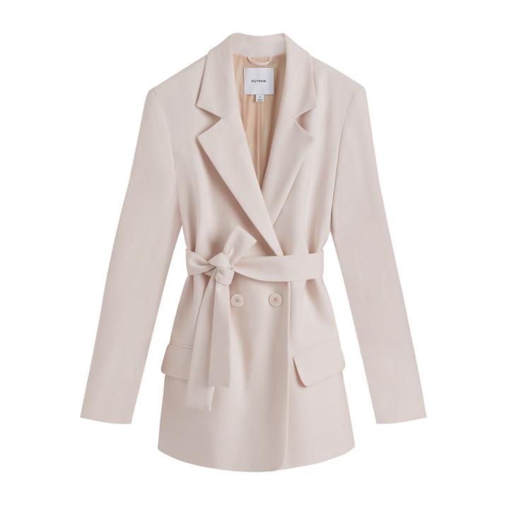 Women's Relaxed Blazer In Pearl | Size: Large | Viscose Blend By Cuyana