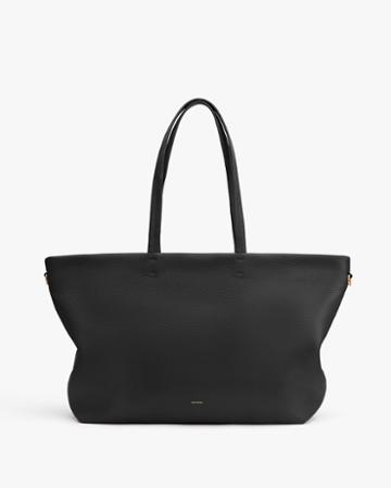 Women's Classic Easy Zipper Tote Bag In Black | Pebbled Leather By Cuyana