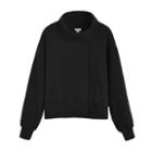 Women's Fleece Funnel Neck Jacket In Black | Size: Large | 100% Cotton By Cuyana