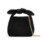 Women's Mini Bow Bag In Black Suede | Suede Leather By Cuyana