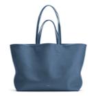 Women's Classic Easy Tote Bag In Indigo | Size: Classic | Pebbled Leather By Cuyana