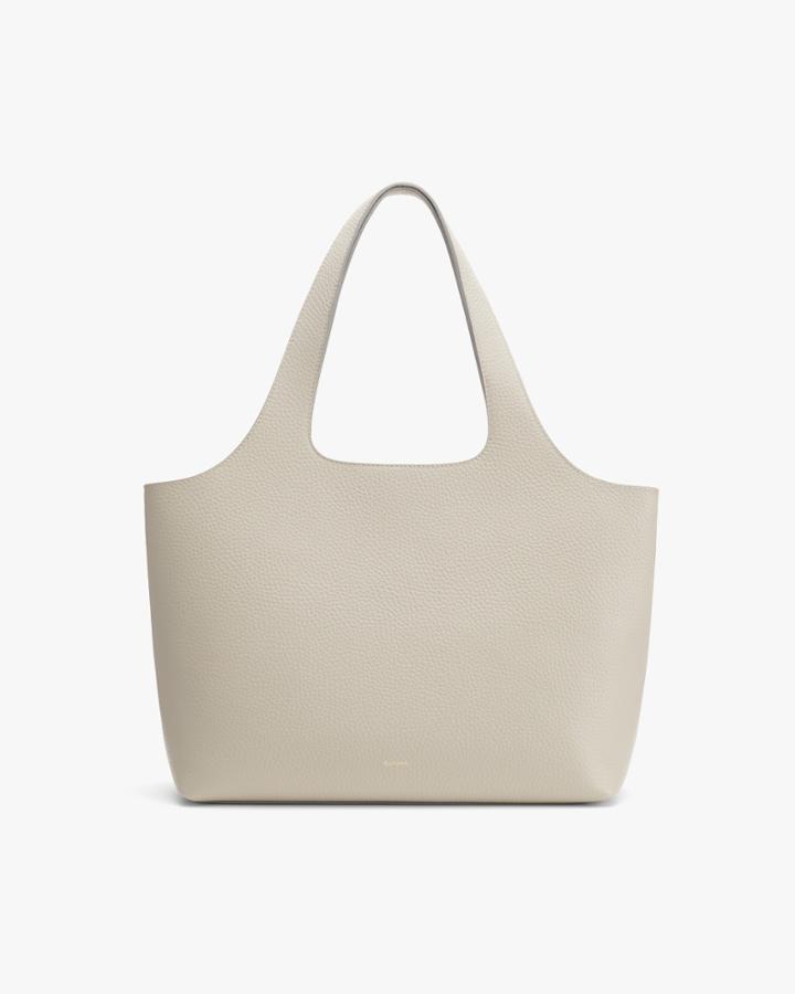 Women's System Tote Bag In Light Stone | Size: 13 | Pebbled Leather By Cuyana