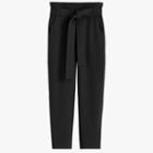 Women's French Terry Belted Cropped Pant In Black | Size: Xl | Organic French Terry By Cuyana