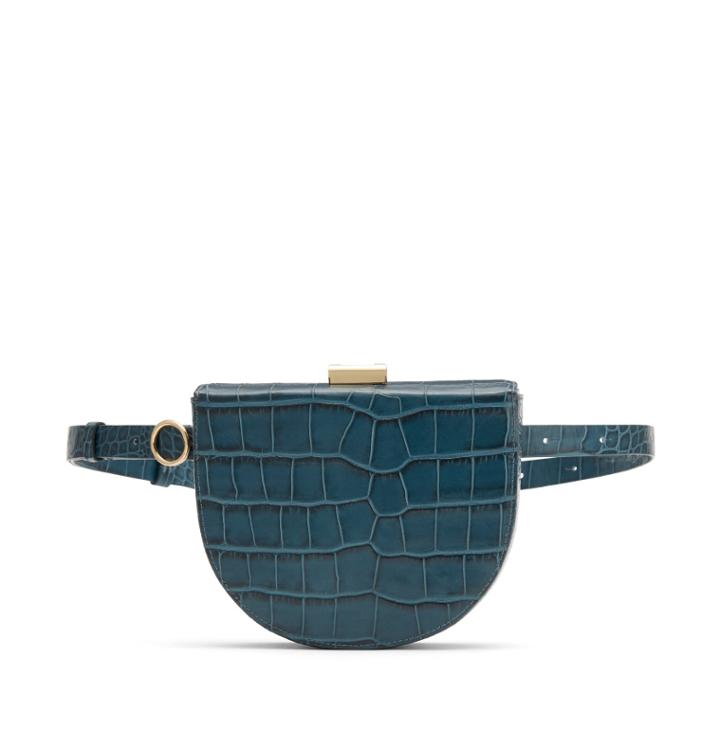 Women's Crescent Belt Bag In Jade | Croc-embossed By Cuyana