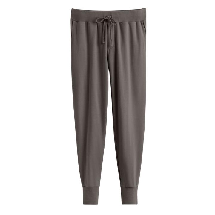Women's French Terry Tapered Lounge Pant In Dove Grey | Size: Medium | Organic French Terry By Cuyana