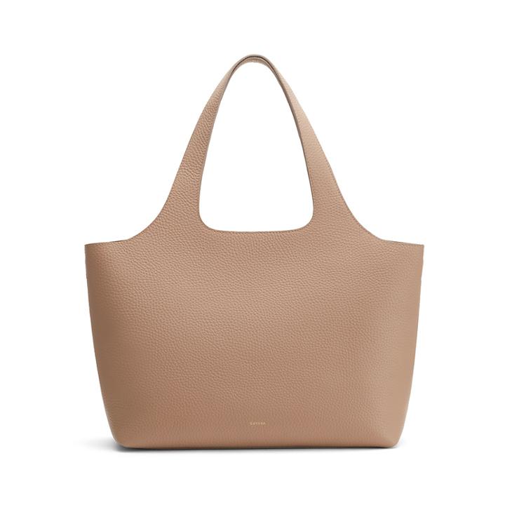 Women's System Tote Bag In Cappuccino | Size: 13-inch | Pebbled Leather By Cuyana