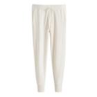 Women's French Terry Tapered Lounge Pant In Ecru | Size: Large | Organic Cotton Modal Blend By Cuyana