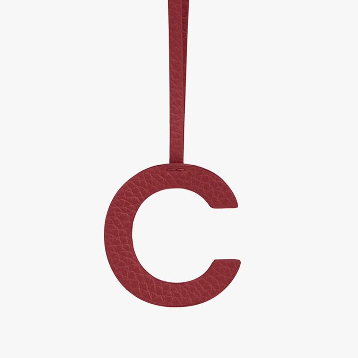Women's Letter Charm In Ruby/nude | Size: C | Pebbled Leather By Cuyana