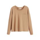 Women's French Terry Pleat-back Sweatshirt In Camel | Size: Large | Organic Cotton Modal Blend By Cuyana
