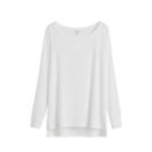 Women's Pima Boatneck Long Sleeve Tee In White | Size: Large | Organic Pima Cotton By Cuyana