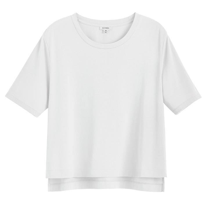 Women's Pima Cropped Tee In White | Size: Large | Organic Pima Cotton By Cuyana
