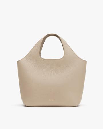 Women's Mini System Tote Bag In Stone/pebble | Pebbled Leather By Cuyana