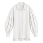 Women's Poplin Balloon Sleeve Shirt In White | Size: Large | Organic Cotton Blend By Cuyana