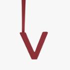 Women's Letter Charm In Ruby/nude | Size: V | Pebbled Leather By Cuyana