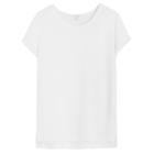 Women's Silk High-low Tee In White | Size: Large | 3 Ply Crepe Silk By Cuyana