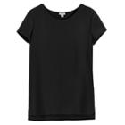 Women's Silk High-low Tee In Black | Size: Large | 3 Ply Crepe Silk By Cuyana
