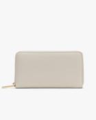 Women's Classic Zip Around Wallet In Cream | Pebbled Leather By Cuyana