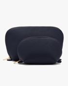 Women's Leather Travel Case Set In Blue | Pebbled Leather By Cuyana