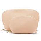 Women's Leather Travel Case Set In Blush Pink | Pebbled Leather By Cuyana