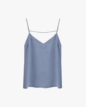 Women's Silk Cami Top In Dusk Blue | Size: Large | Crepe De Chine Silk By Cuyana