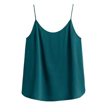 Women's Washable Charmeuse Cami Top In Blue Jade | Size: Large | Washable Charmeuse Silk By Cuyana