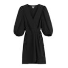 Women's Silk Wrap Mini Dress In Black | Size: Large | Crepe De Chine Silk By Cuyana