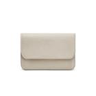 Women's Flap Cardholder In Light Stone | Pebbled Leather By Cuyana