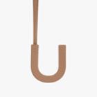 Women's Letter Charm In Cappuccino/ecru | Size: U | Pebbled Leather By Cuyana