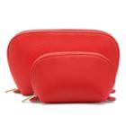 Women's Leather Travel Case Set In Red | Pebbled Leather By Cuyana