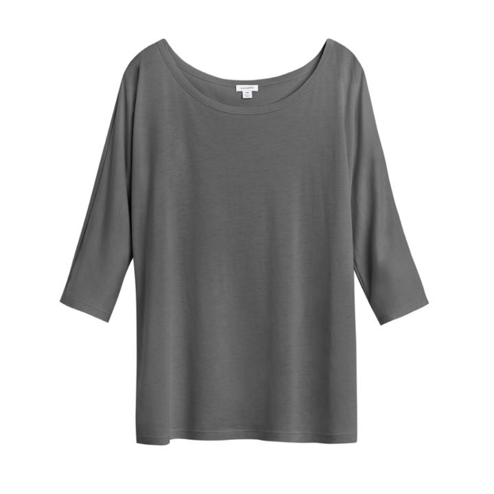 Women's Organic Pima Drape-back Top In Charcoal | Size: Large | Organic Pima Cotton By Cuyana
