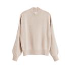 Women's Recycled Mock Neck Sweater In Beige | Size: Large | Cashmere By Cuyana