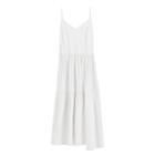 Women's Poplin Tiered Dress In White | Size: Large | Organic Cotton Blend By Cuyana