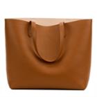 Women's Classic Structured Leather Tote Bag In Caramel/blush Pink | Pebbled Leather By Cuyana