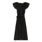 Women's Linen Flutter Sleeve Dress In Black | Size: Medium | Linen Blend By Cuyana
