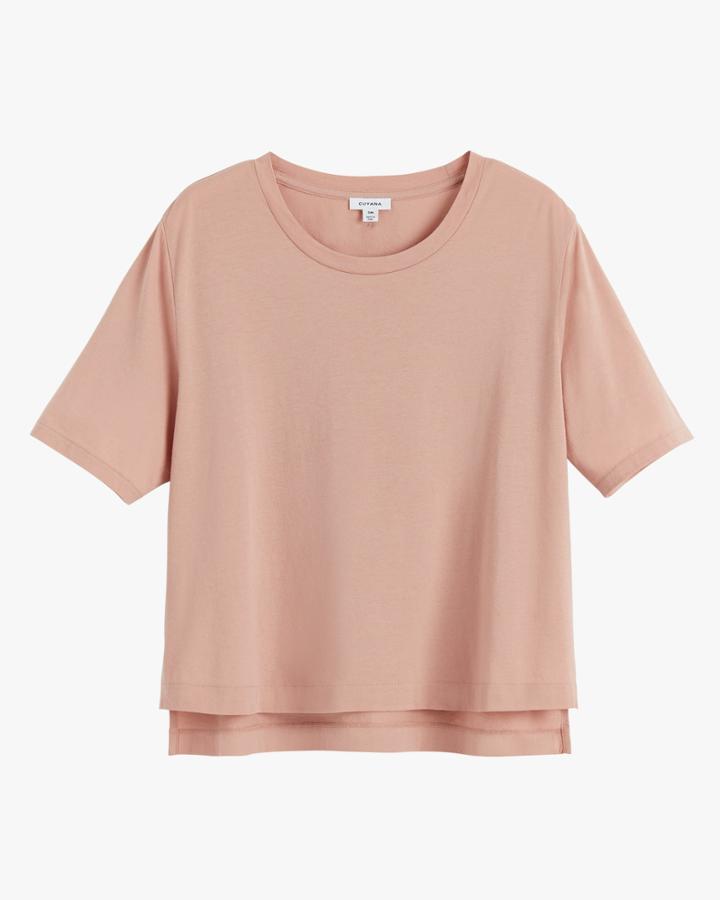 Women's Pima Cropped Tee In Soft Rose | Size: Medium | Organic Pima Cotton By Cuyana