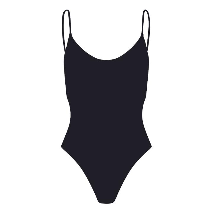Women's Le Classique Swimsuit By Vanessa Sposi In Black | Size: Large | 82% Recycled Polyamide 18% Elastane By Cuyana