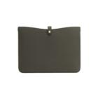 Women's System Laptop Sleeve In Dark Olive | Size: 16 | Pebbled Leather By Cuyana
