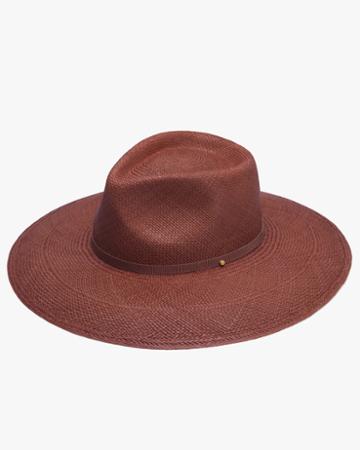 Women's Wide Brim Panama* Hat In Chocolate | Size: 57 | Toquilla Straw By Cuyana