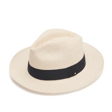 Women's Folding Panama* Hat In Natural/black | Size: 56 | Toquilla Straw By Cuyana