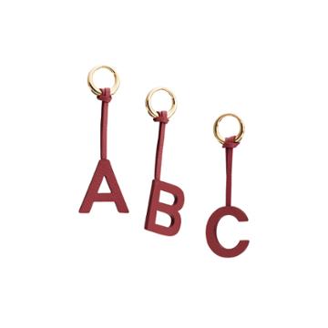 Women's Letter Keychain In Red | Size: A | Pebbled Leather By Cuyana