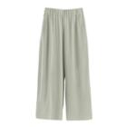 Women's Wide-leg Cropped Pant In Leaf | Size: Large | Washable Silk By Cuyana