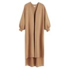 Women's French Terry Long Cardigan In Camel | Size: S/m | Organic French Terry By Cuyana
